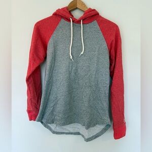 HOMAGE Made in USA Lightweight Baseball Style Hoodie Red and Gray XS
